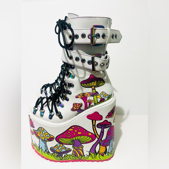 Dollskill Psychedelic Fairytale Women's Double Stack Platform Boots - Picture 1 of 8